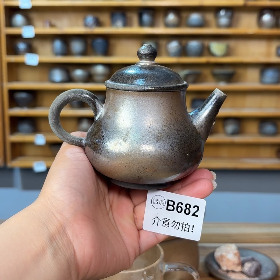 坭兴陶纯柴烧原矿泥料纯手工壶180毫升