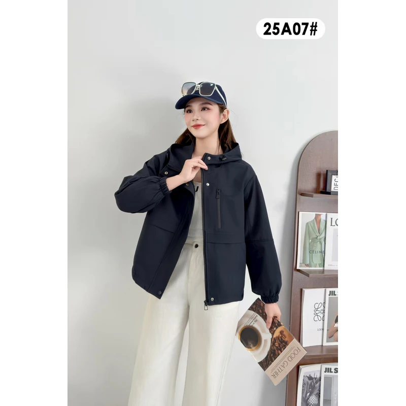短外套时尚防风薄款短款简约女士女常规款连帽透气XYFY-25A07