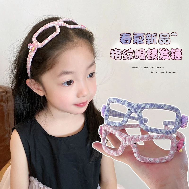 儿童眼镜框发箍不勒头头箍女2025新款高级感洋气时尚百搭发卡发饰