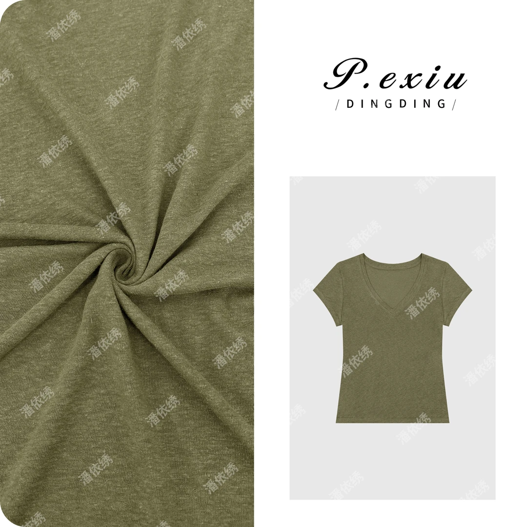 亚麻清凉感舒适透气百搭短袖T恤 WH00323