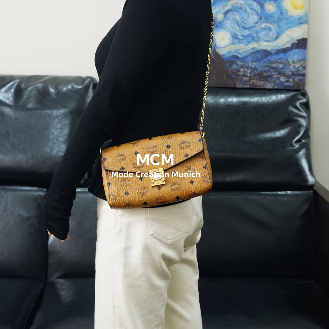 95新 MCM 干邑色斜挎链条包/F6CZ10611135/1135