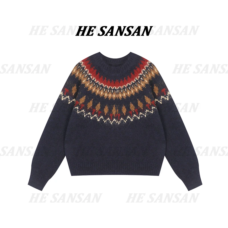 【SANSAN】“春节款”百搭气质减龄套头长袖复古上衣DY-00039