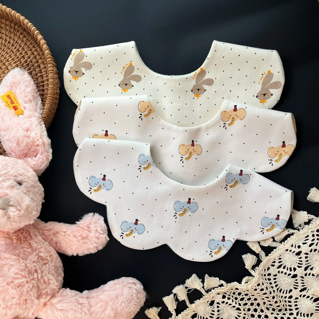 【侧标高定】婴儿口水巾新生儿小围嘴宝宝围兜儿童饭兜ins韩系0-3岁