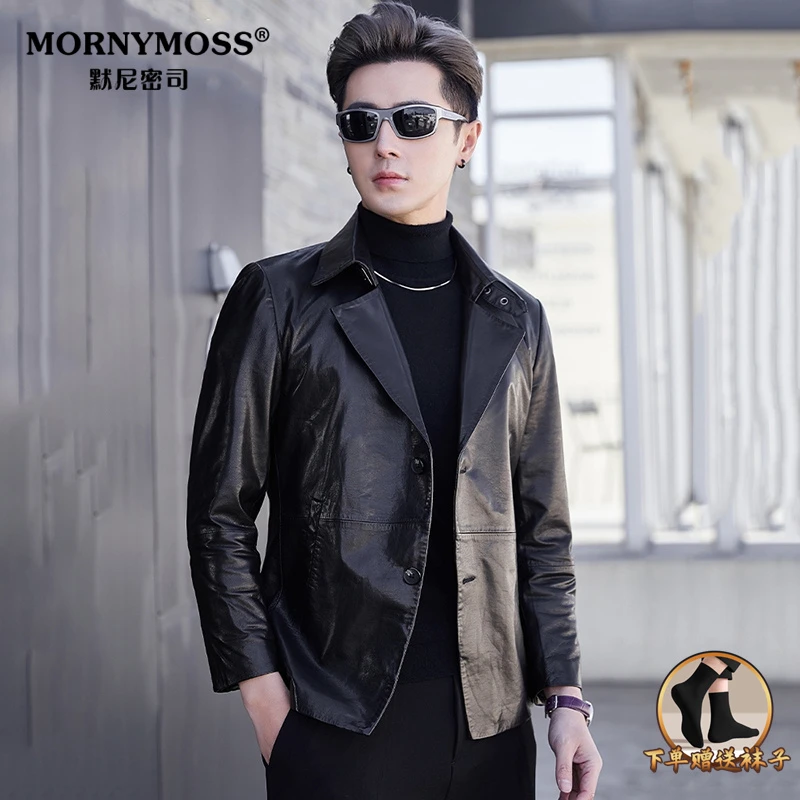 真皮皮衣男2025新款爆款山羊皮修身帅气短款夹克商务休闲高档外套