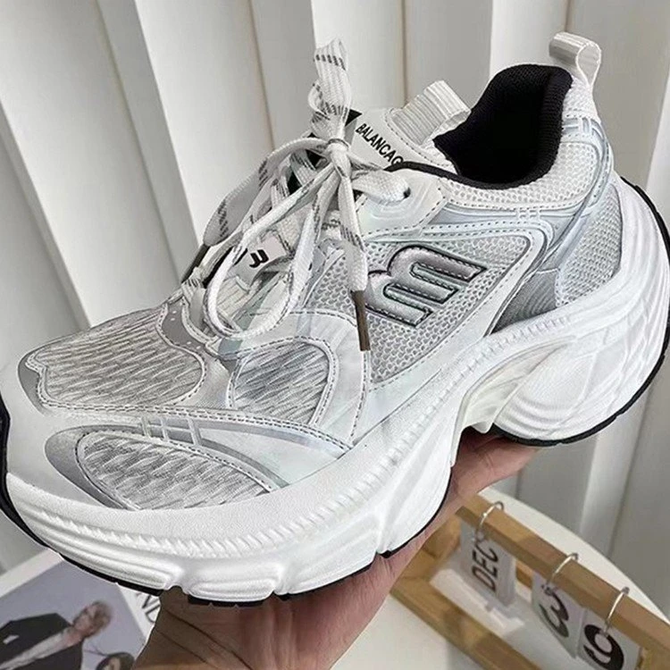 2025新款巴黎老爹鞋女拼色百搭厚底增高休闲鞋