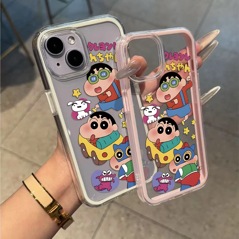 卡通蜡笔小新适用iPhone15/16promax手机壳苹果14/13防摔11透明12