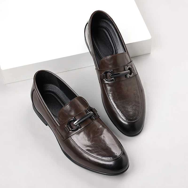 【轻薄透气软底】牛皮日常男士休闲懒人真皮牛皮时尚韩版皮鞋2279