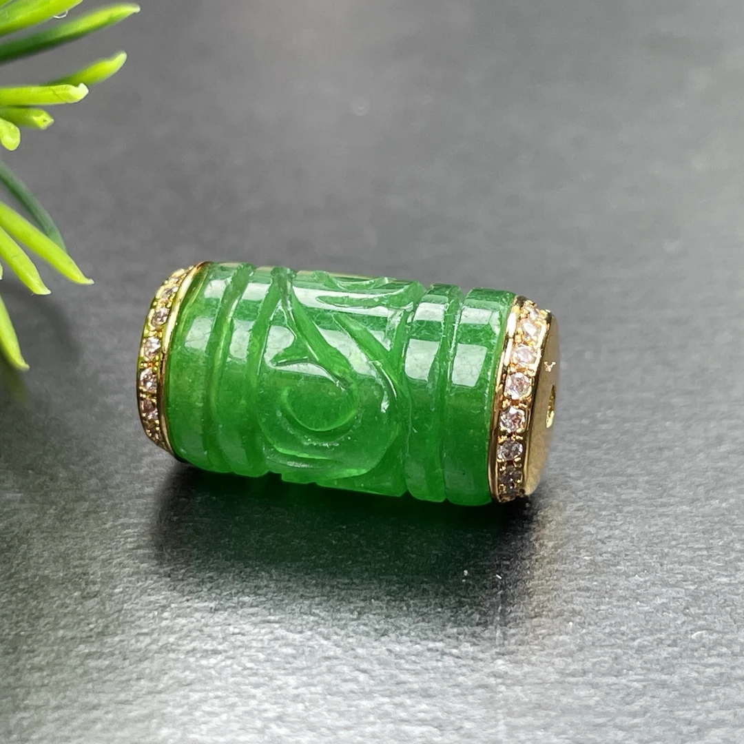 原矿非洲翠玛瑙精工雕刻扎机拉姆回纹长桶珠尺寸9mm左右高16mm