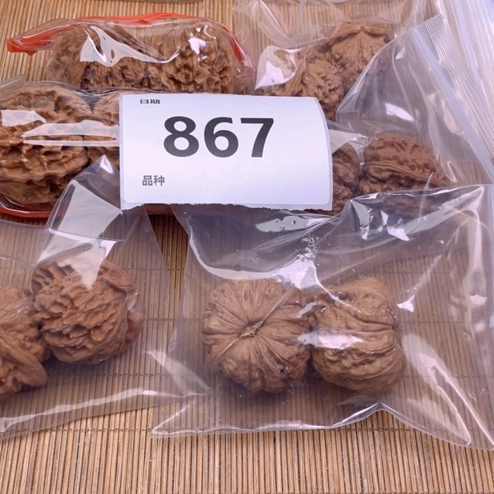 文玩核桃把件867号6对带练手南瓜墩