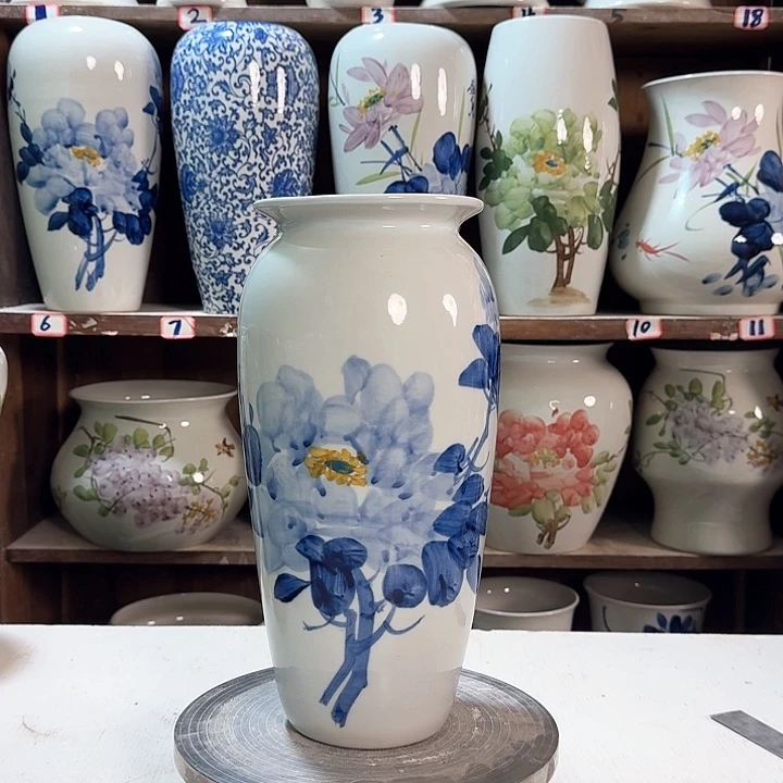 瓶高32兰兰牡丹新款陶瓷陶瓷