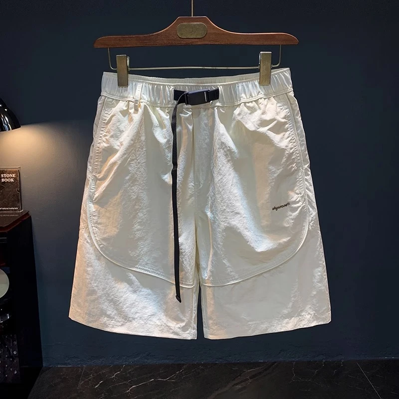 Cebrodz夏季速干短裤男潮牌直筒休闲束腰中裤冰丝凉感透气五分裤