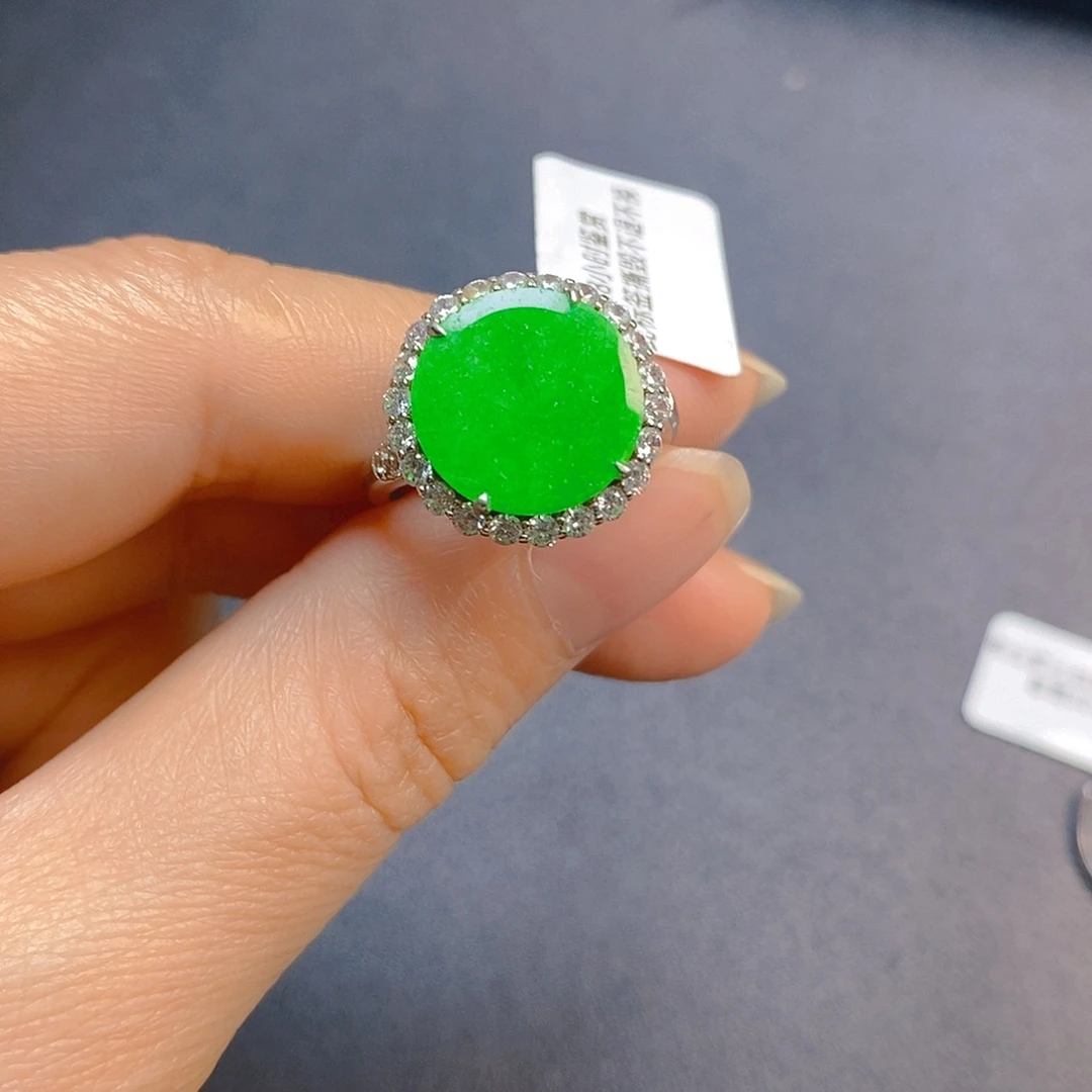 翡翠银S925镶嵌戒指