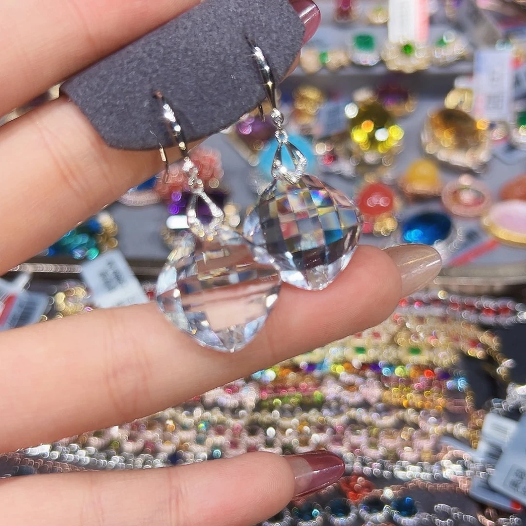 银S925镶嵌耳饰水晶