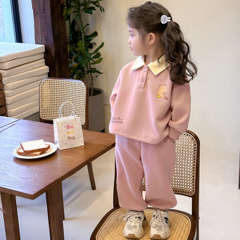 2025快乐小鱼polo女小童针织套装