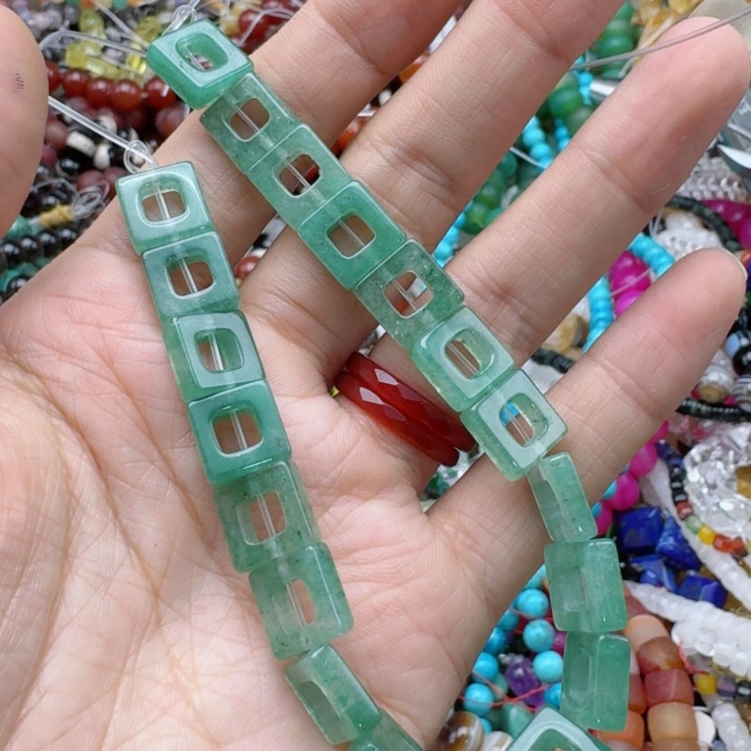 玛瑙/玉髓合金珠宝半成品绿东陵5个