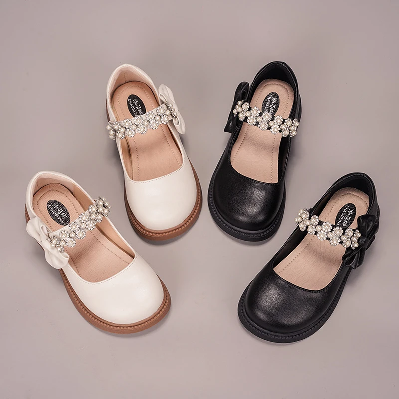 潮蓓娜2024年春秋女童防滑玛丽珍单鞋女童镶钻公主小公主鞋女童