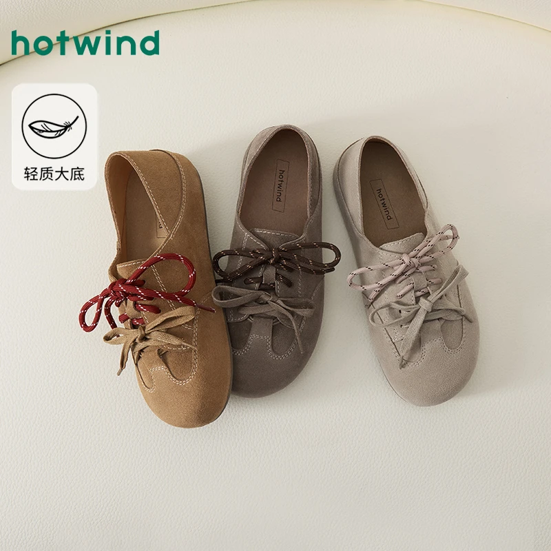 热风2025年春季新款女士复古休闲鞋轻便两穿平底勃肯鞋H15W25110