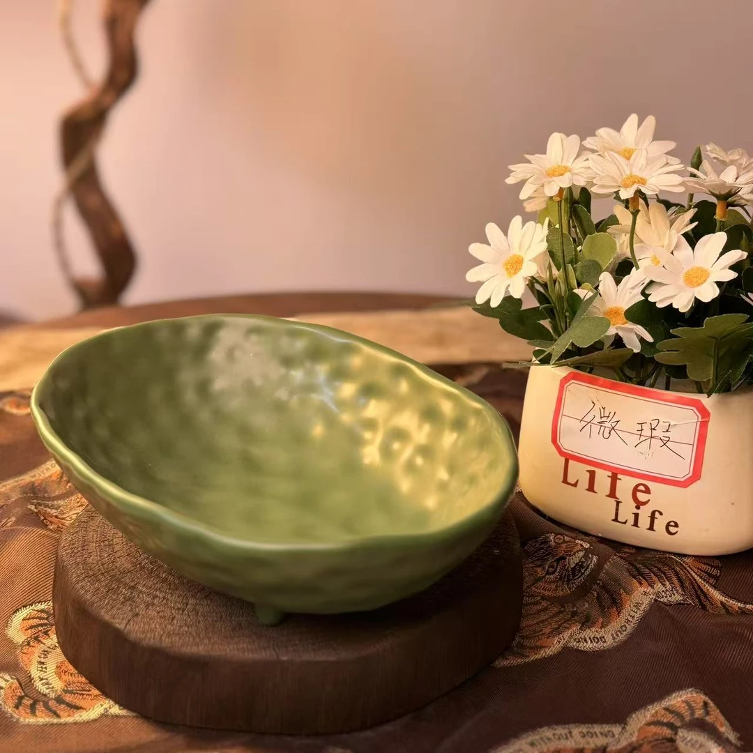 景德镇/单色釉/高温陶瓷/爷爷系列的贝壳盘