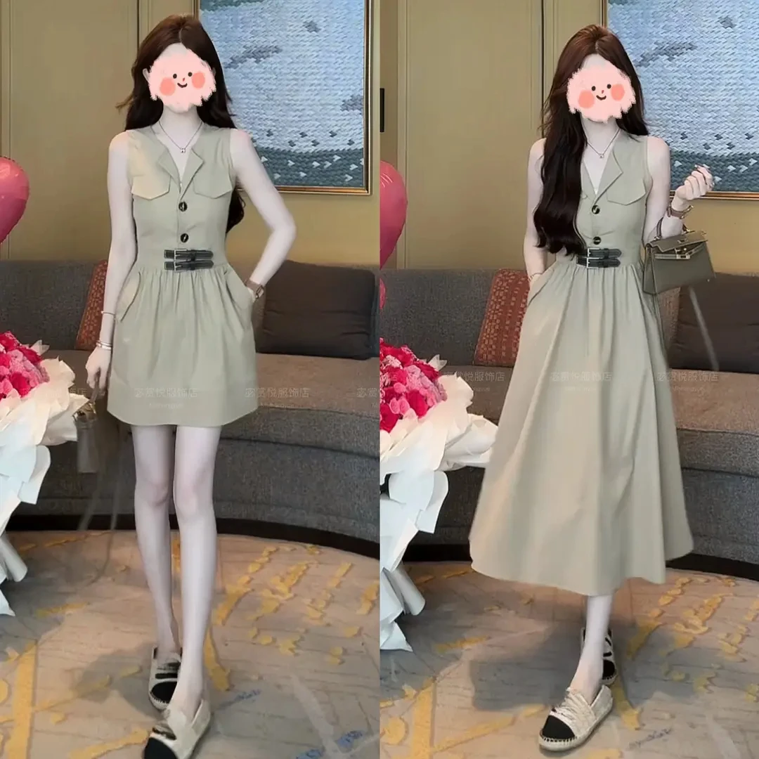 2025夏季新款出游穿搭纯欲慵懒风老钱风松弛感修身显瘦气质连衣裙