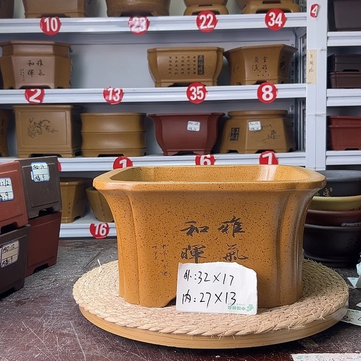 紫砂花盆蛇年大吉