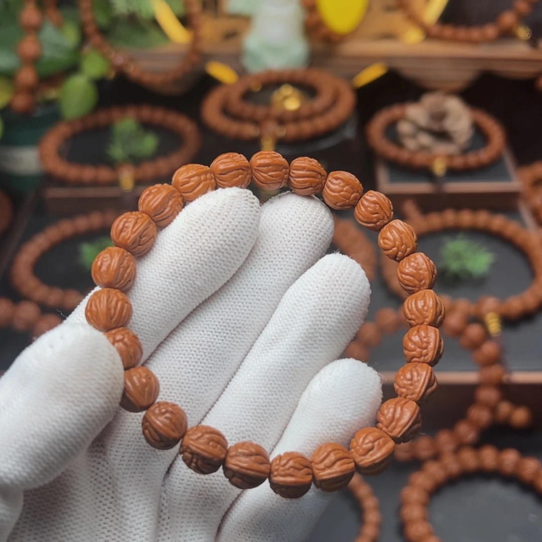 吊坠桃核专****年0.9双脊龙手串