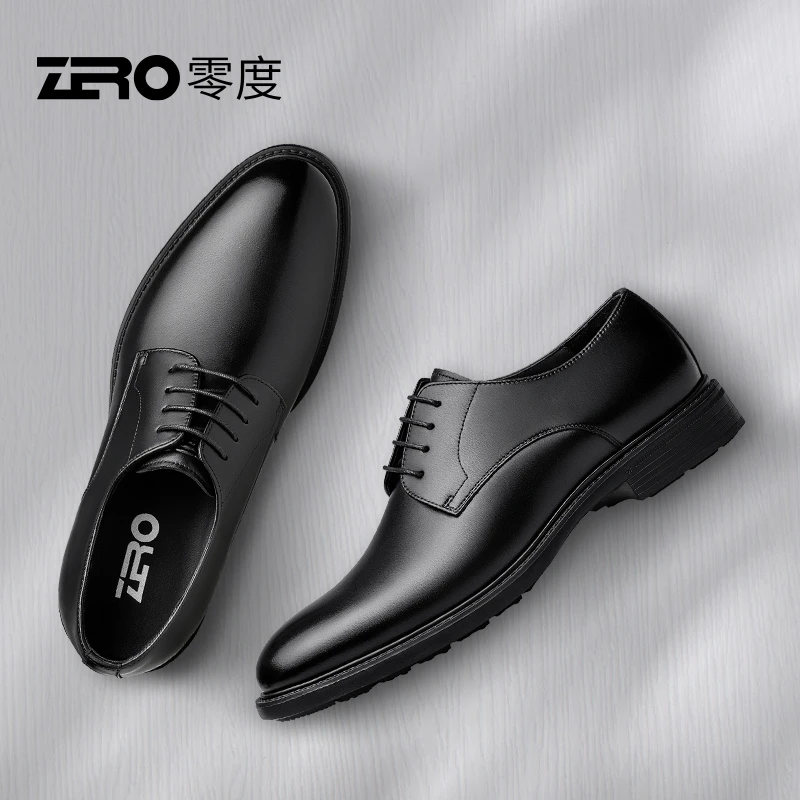 零度男鞋2025秋冬男士新款商务正装皮鞋透气真皮英伦休闲爸爸鞋男