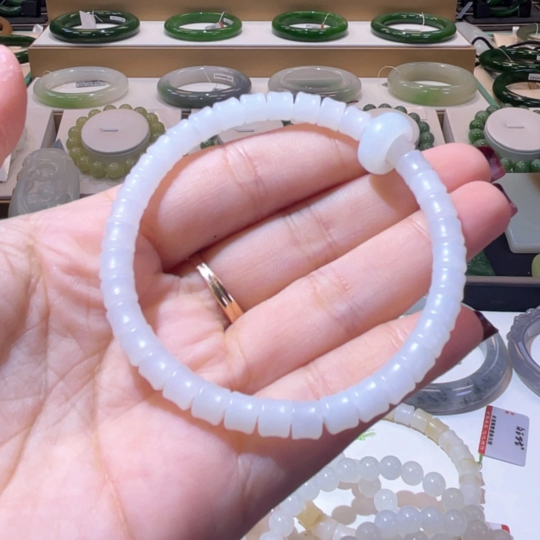 和田玉未镶嵌颈饰高品白玉手串