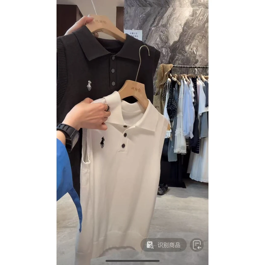 徐秋阳  小马翻领背心 秋季新款百搭时尚休闲显瘦上衣YM329