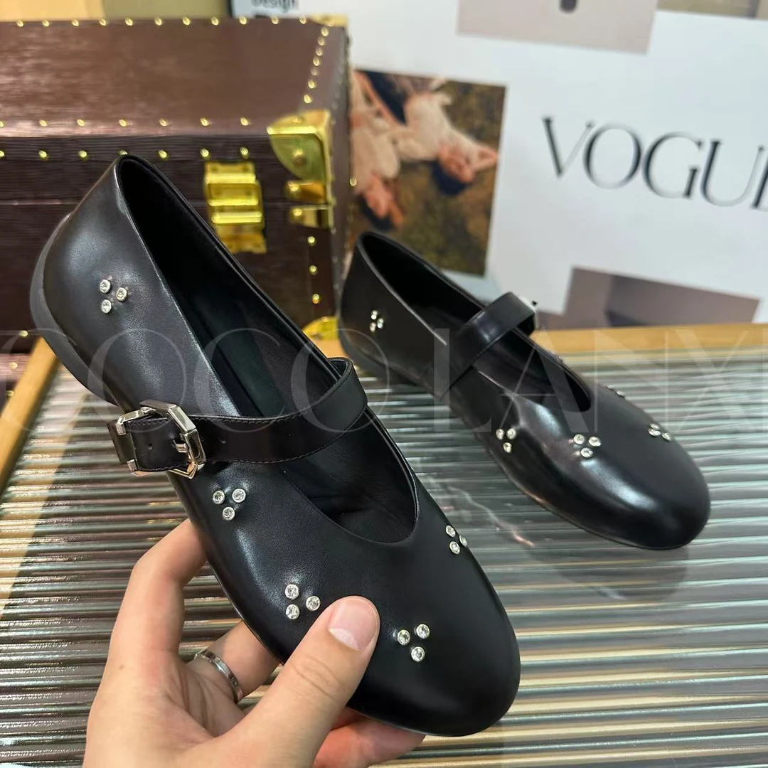 【茜妍】时尚女士黑色软底方头休闲百搭气质小单鞋25DX212LX