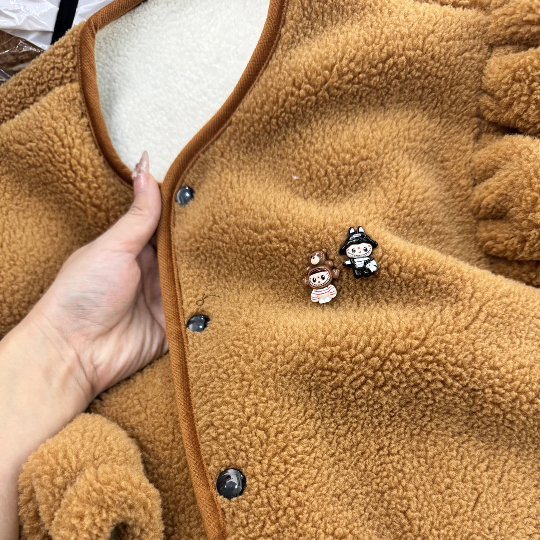 吖吖同款羊羔毛泡泡袖家居服