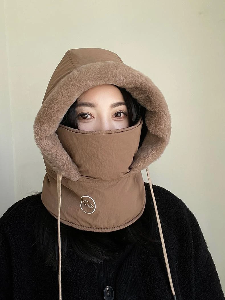 冬天加厚骑车保暖面罩男女电动车头盔内胆帽滑雪雷锋帽子围脖一体