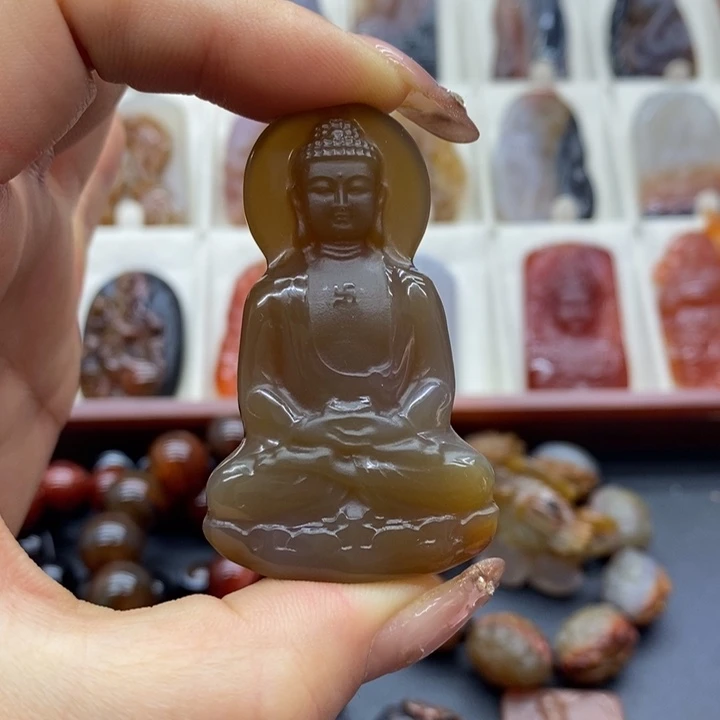 用***8玛瑙/玉髓未镶嵌吊坠(赠链)吊坠