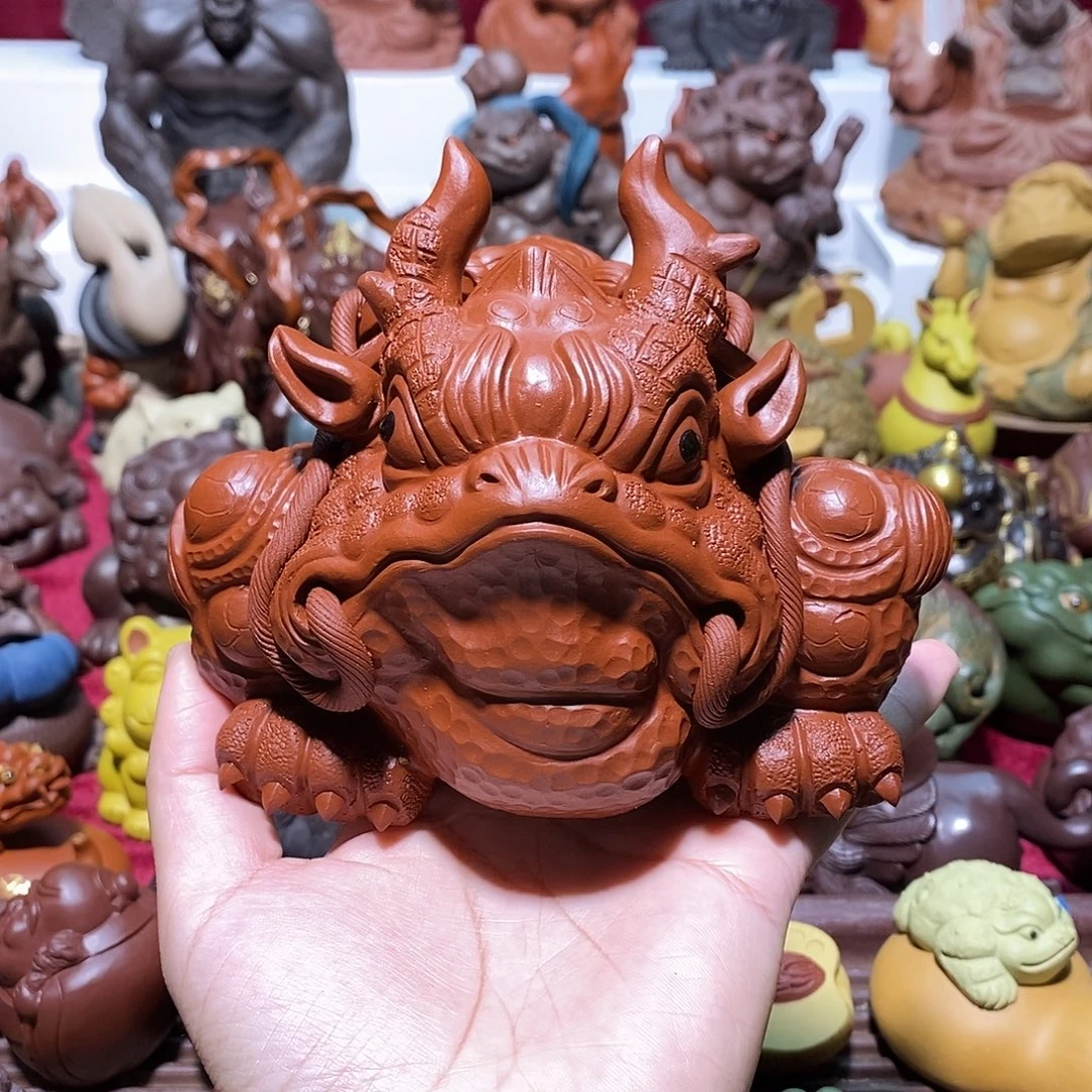 茶宠紫砂宜兴紫砂大号龙蟾