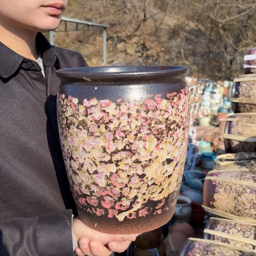 紫砂花盆口20高25（一个紫色