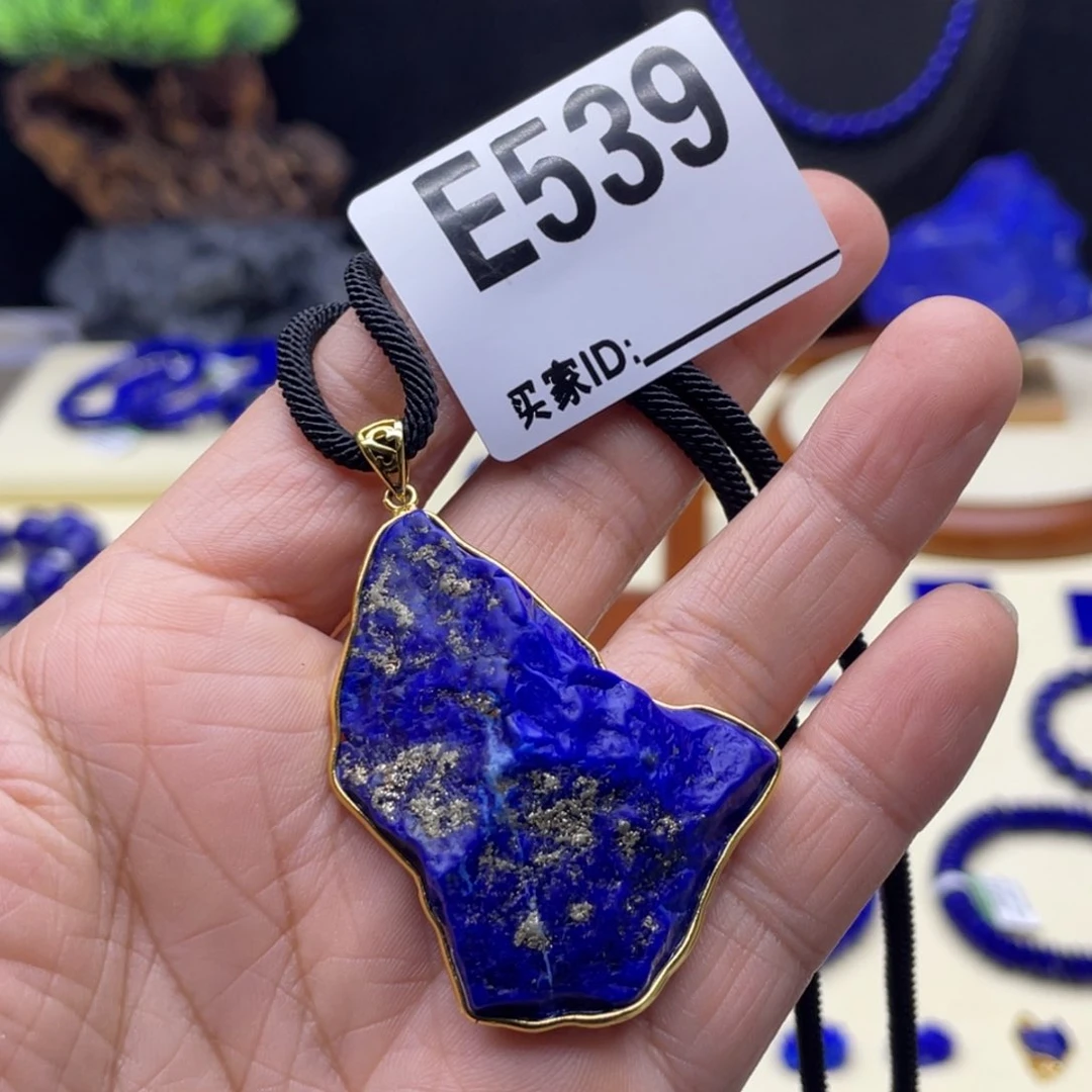 银S925镀金镶嵌青金石吊坠蝴*