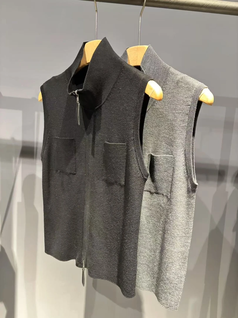 YGC减龄时尚轻熟气质无袖毛针针织衫