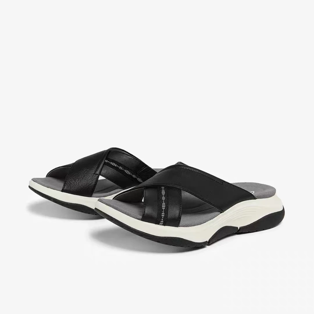 clarks其乐 女绑带皮质户外沙滩鞋厚底增高舒适休闲凉鞋26165706