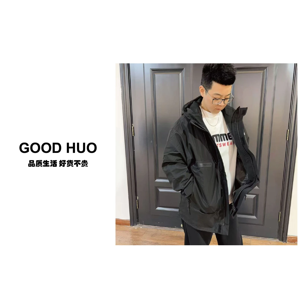 【HU直发】户外冲锋衣 单冲 防水防风连帽夹克外套 DFCF17231