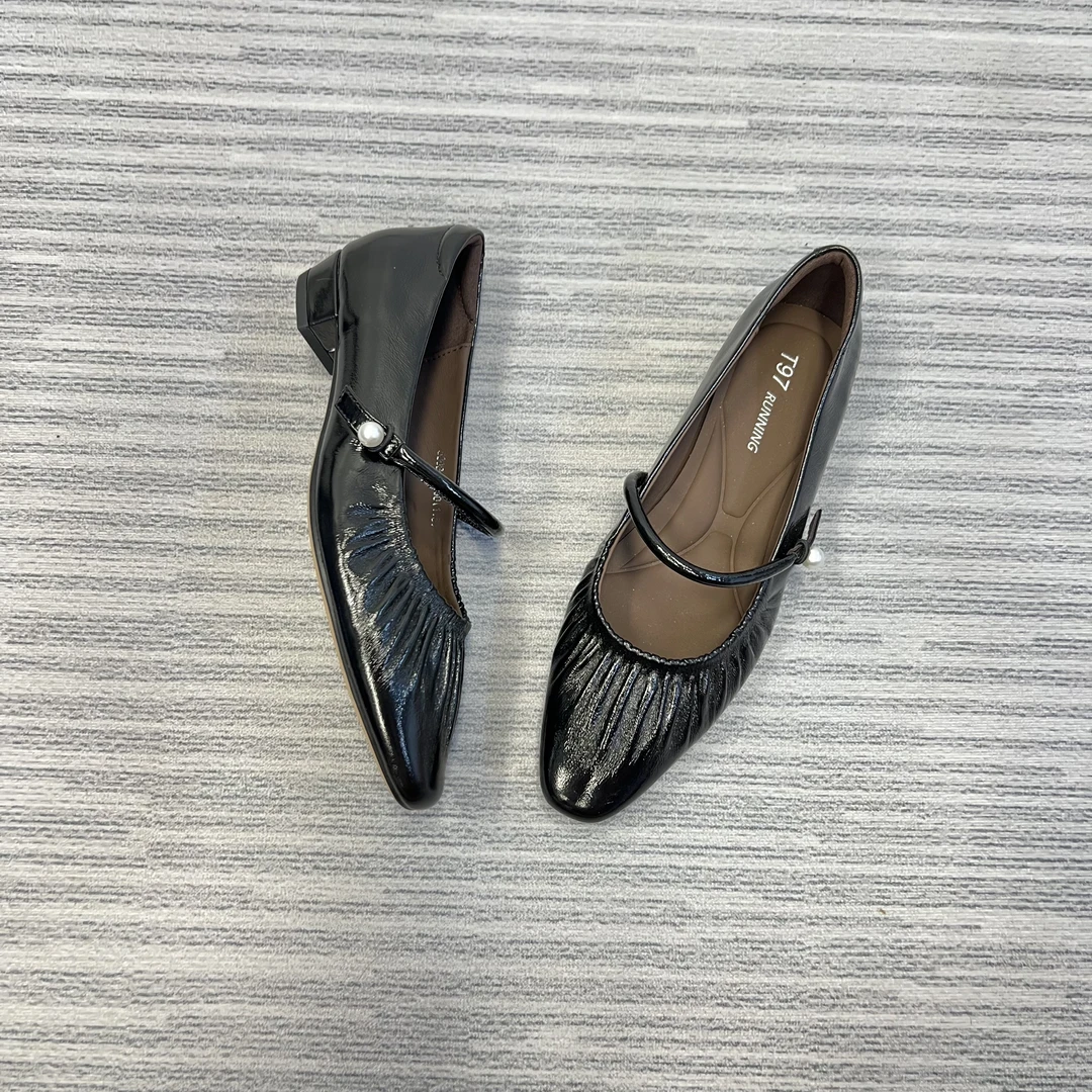 36码真皮低跟单鞋样品鞋孤品F60