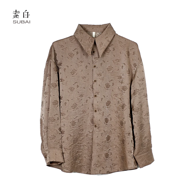 素白【墨棠】天丝混纺提花高级感衬衫SB2502CS01125