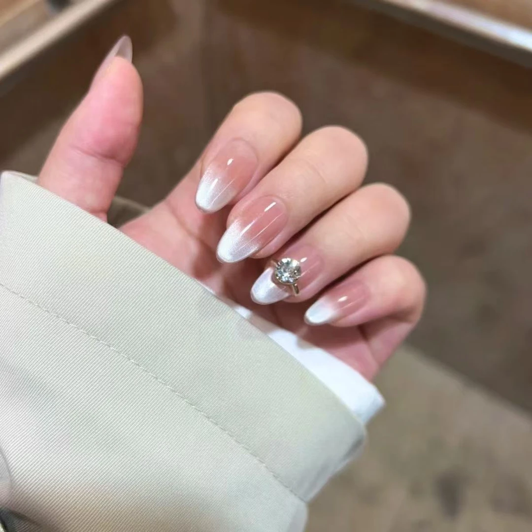 裸色华子钻指尖戒指一滴泪腮红显白穿戴甲可拆卸