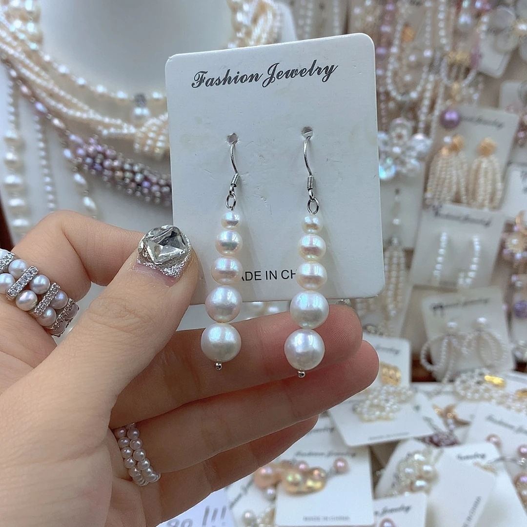 淡水珍珠耳饰银S925镶嵌