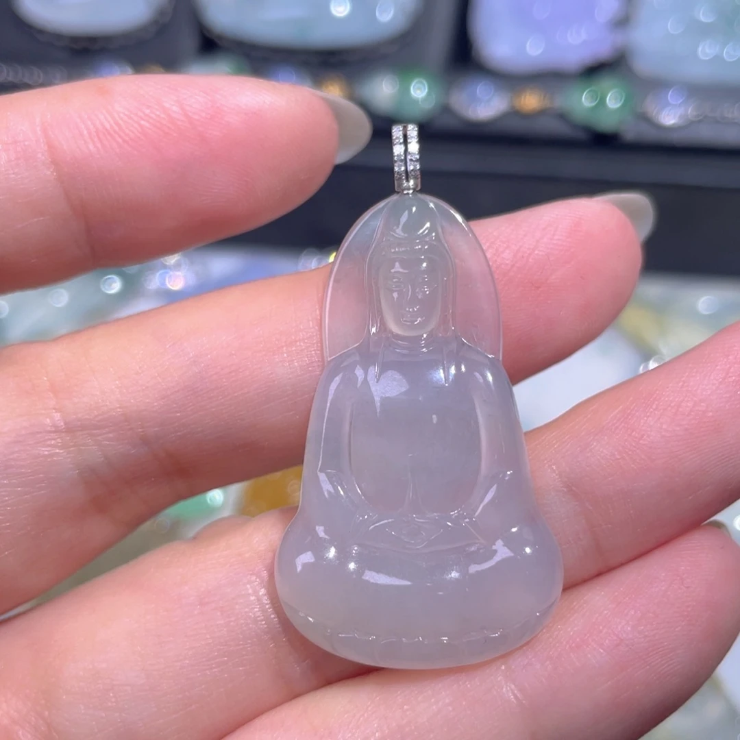 颈饰18K金镶嵌翡翠翡翠