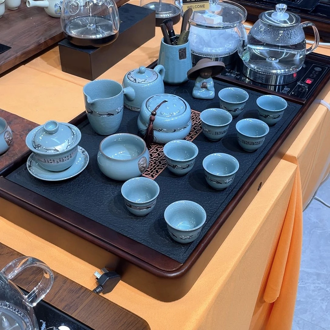 瓷片茶盘茶盘茶杯茶壶茶杯茶壶