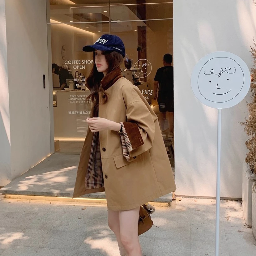 2025年早秋季新款法式小香风高级感复古时髦翻领长袖中长款外套潮