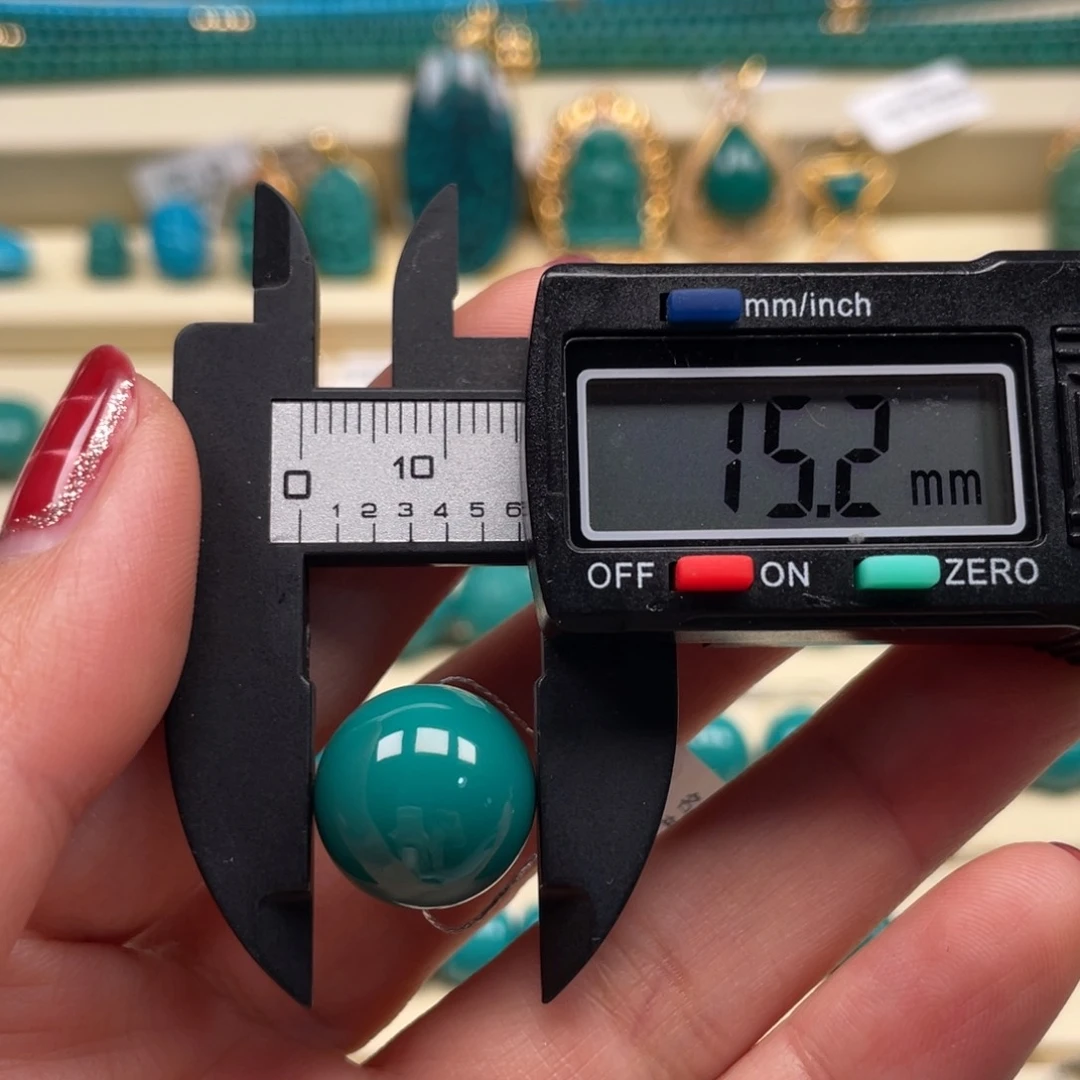 未镶嵌绿松石珠宝奇石圆珠