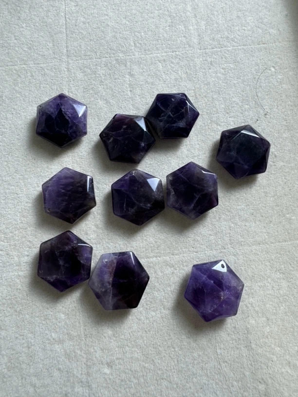 天然紫晶六芒星9*24