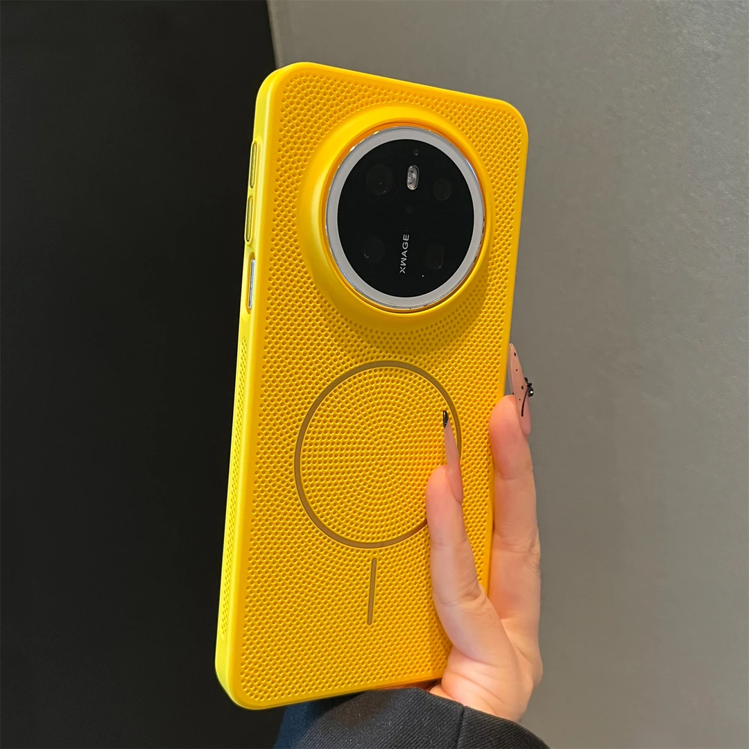 柠檬黄适用华为mate70pro+手机壳mate60超薄散热pura70Ultra高档