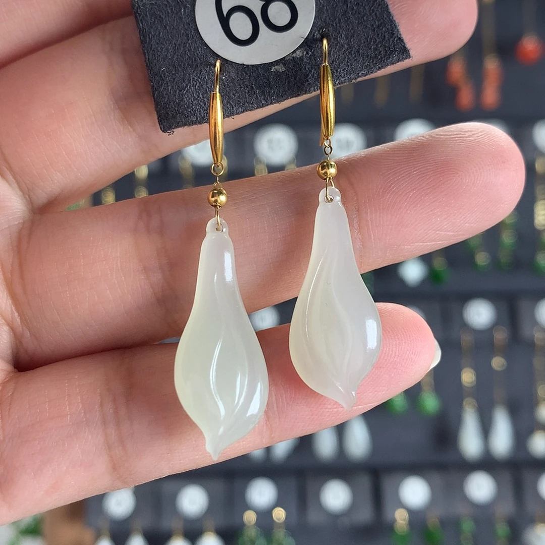 和田玉18K金镶嵌颈饰68