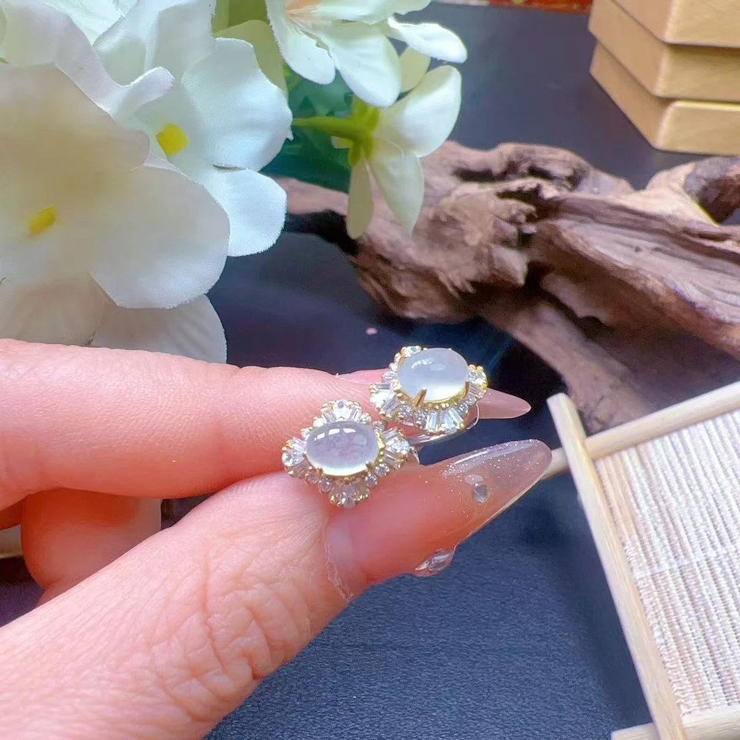 CYX  C22273翡翠s925耳环（多样性发其一）